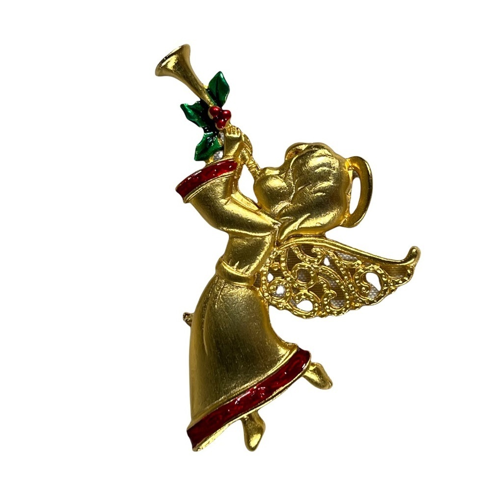 Vintage Jonette Jewelry Company Angle Christmas Brooch